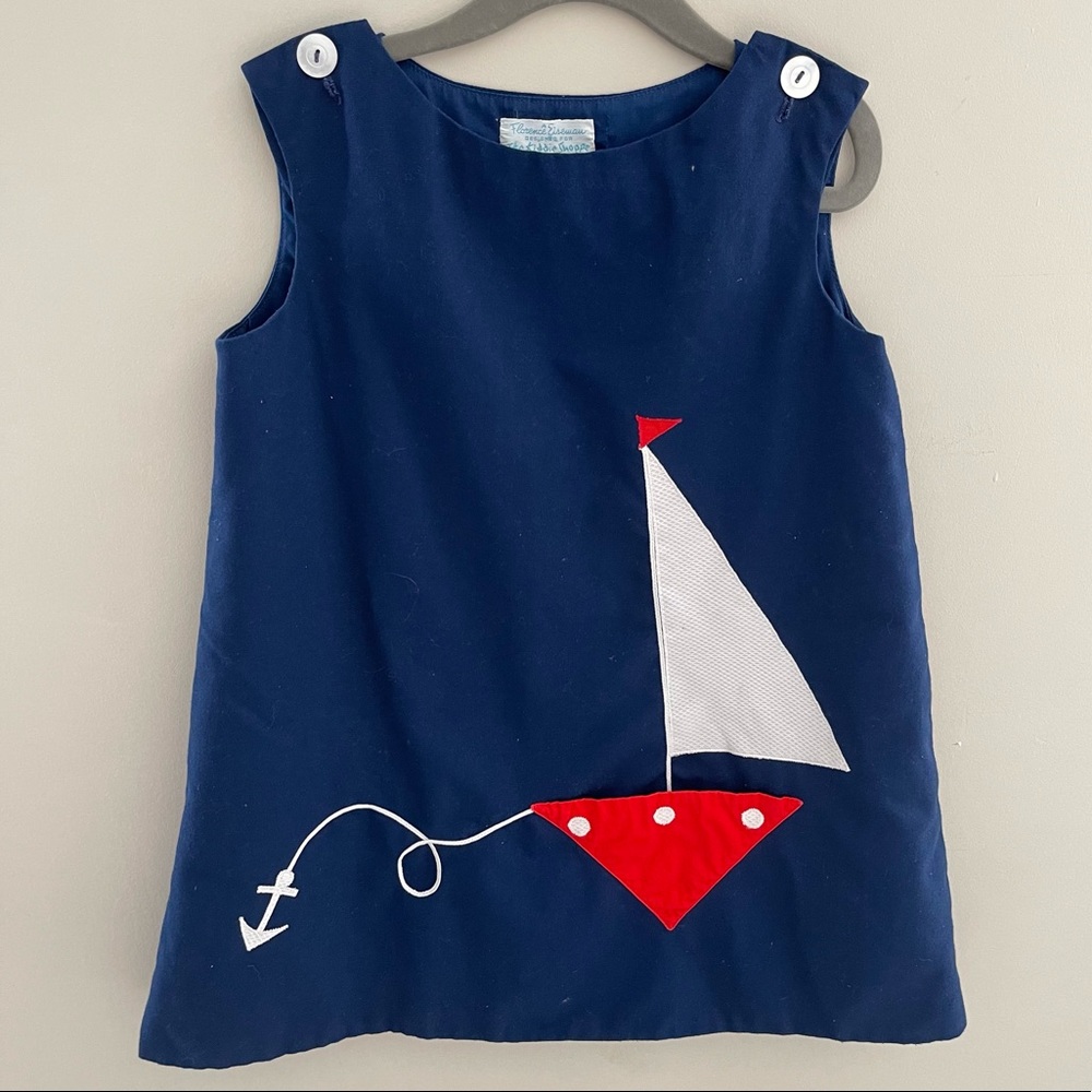 Florence Eiseman Vintage 1960s Girls Sailboat Jumper Dress sz 5